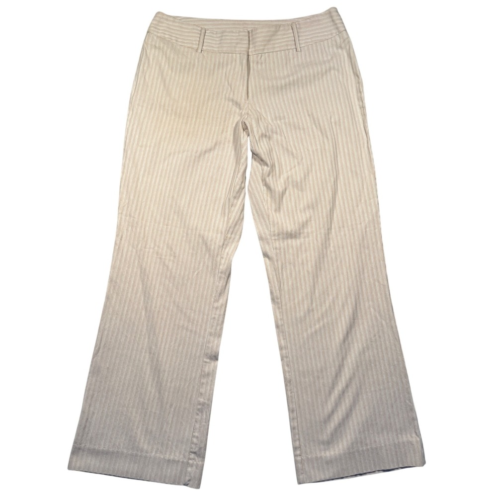 Vintage Y2K George‎ Stretch Women's 16 Pale Pink Khaki Pinstripe Wide Leg Pants